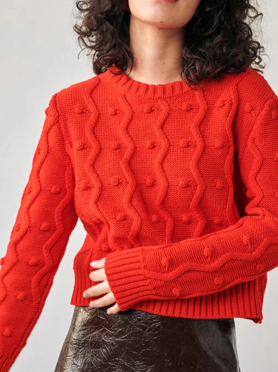 GiGi Bubble Sweater Red Fashion Forward