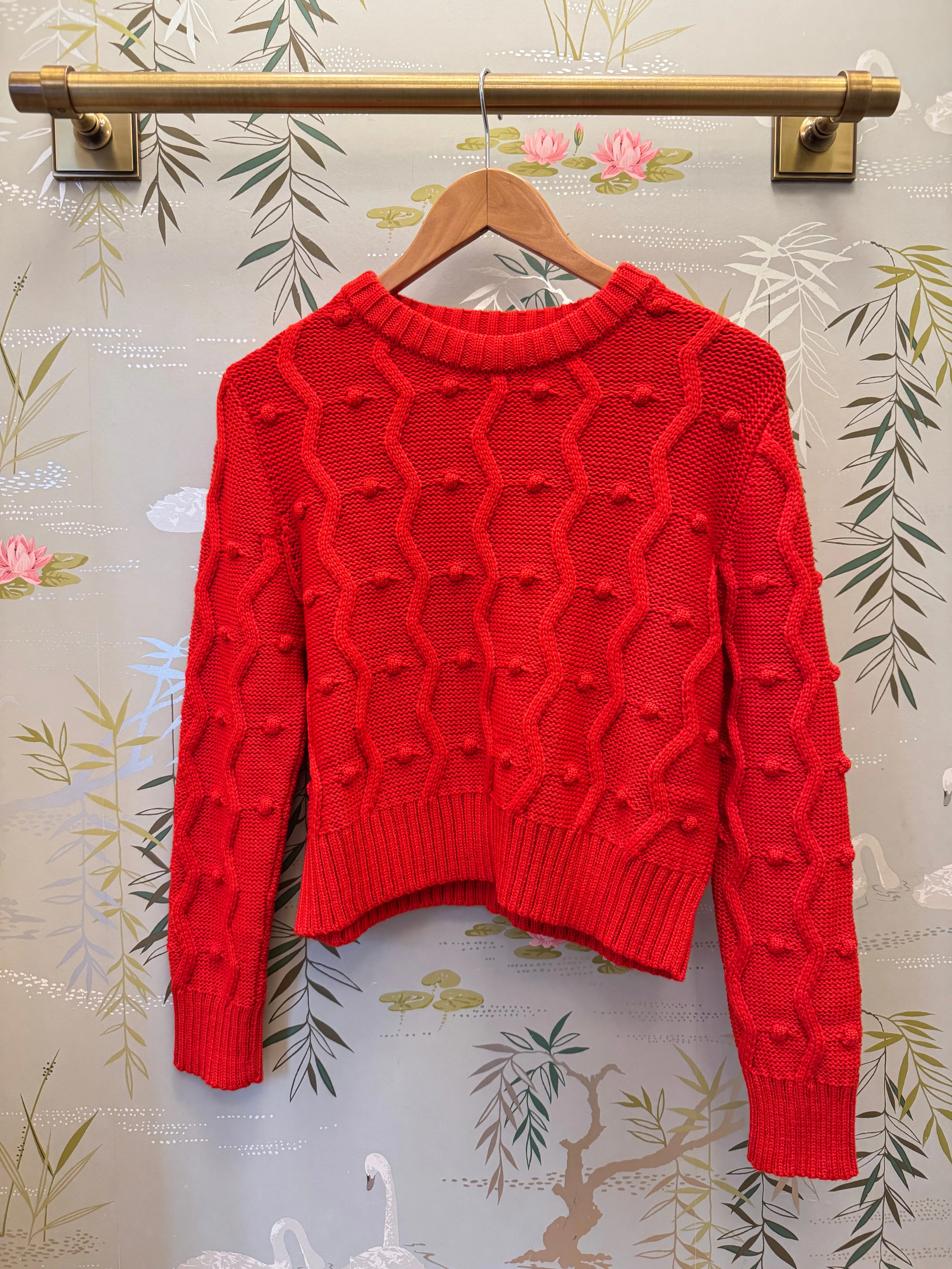 GiGi Bubble Sweater Red Comfort Knitwear Everyday knitwear