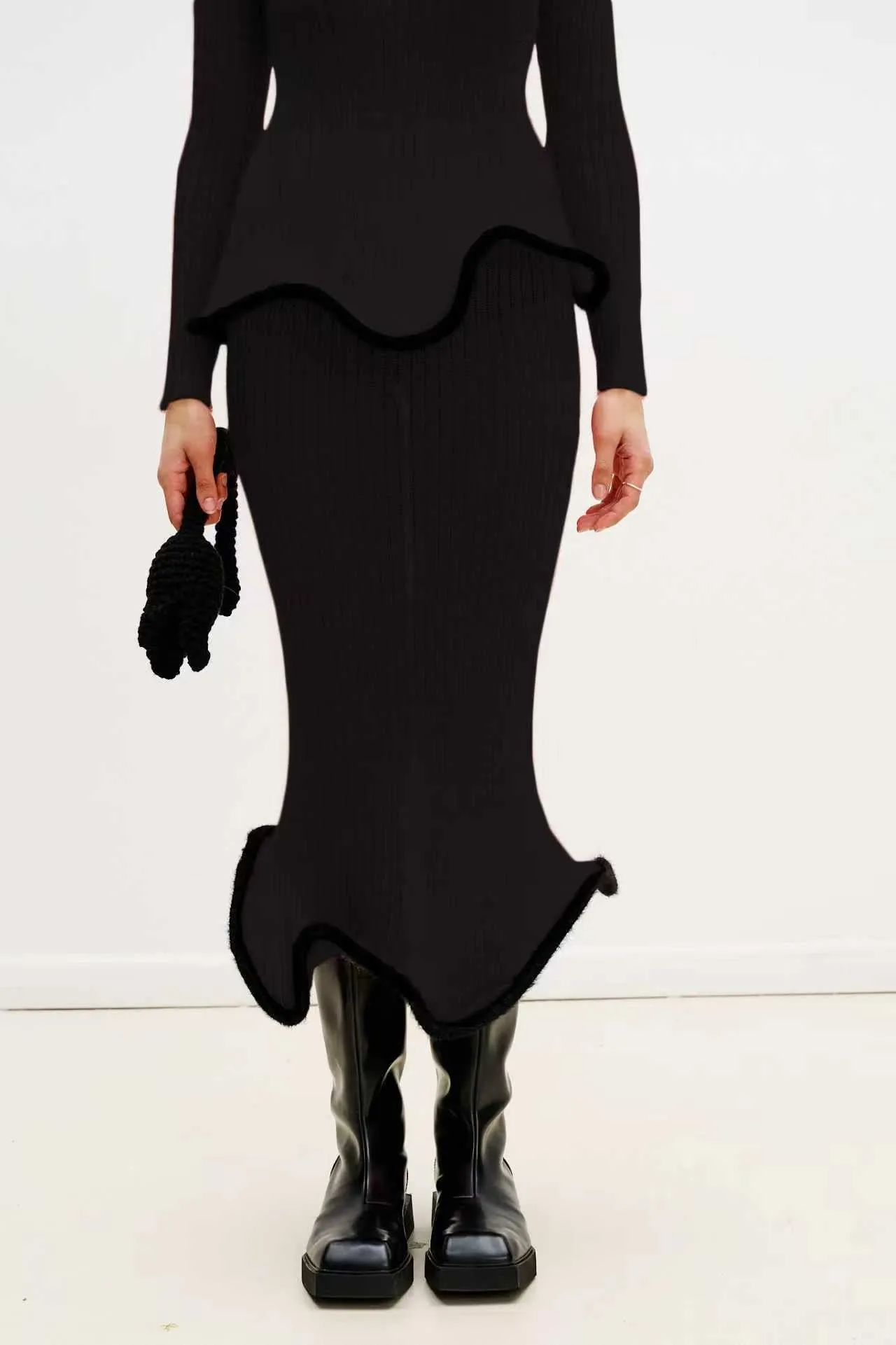 Soft Comfort GINNY ALPACA WAVY MIDI SKIRT