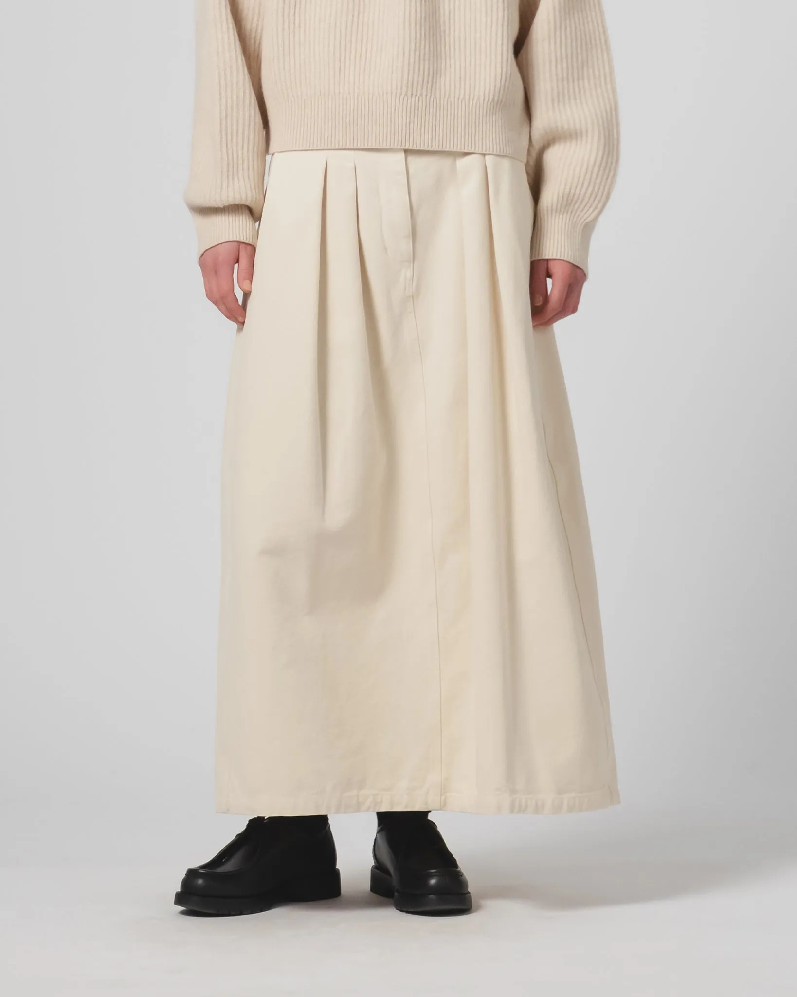 Satin feel Modern Cut G.o.D Bulb Skirt Canvas Wheat