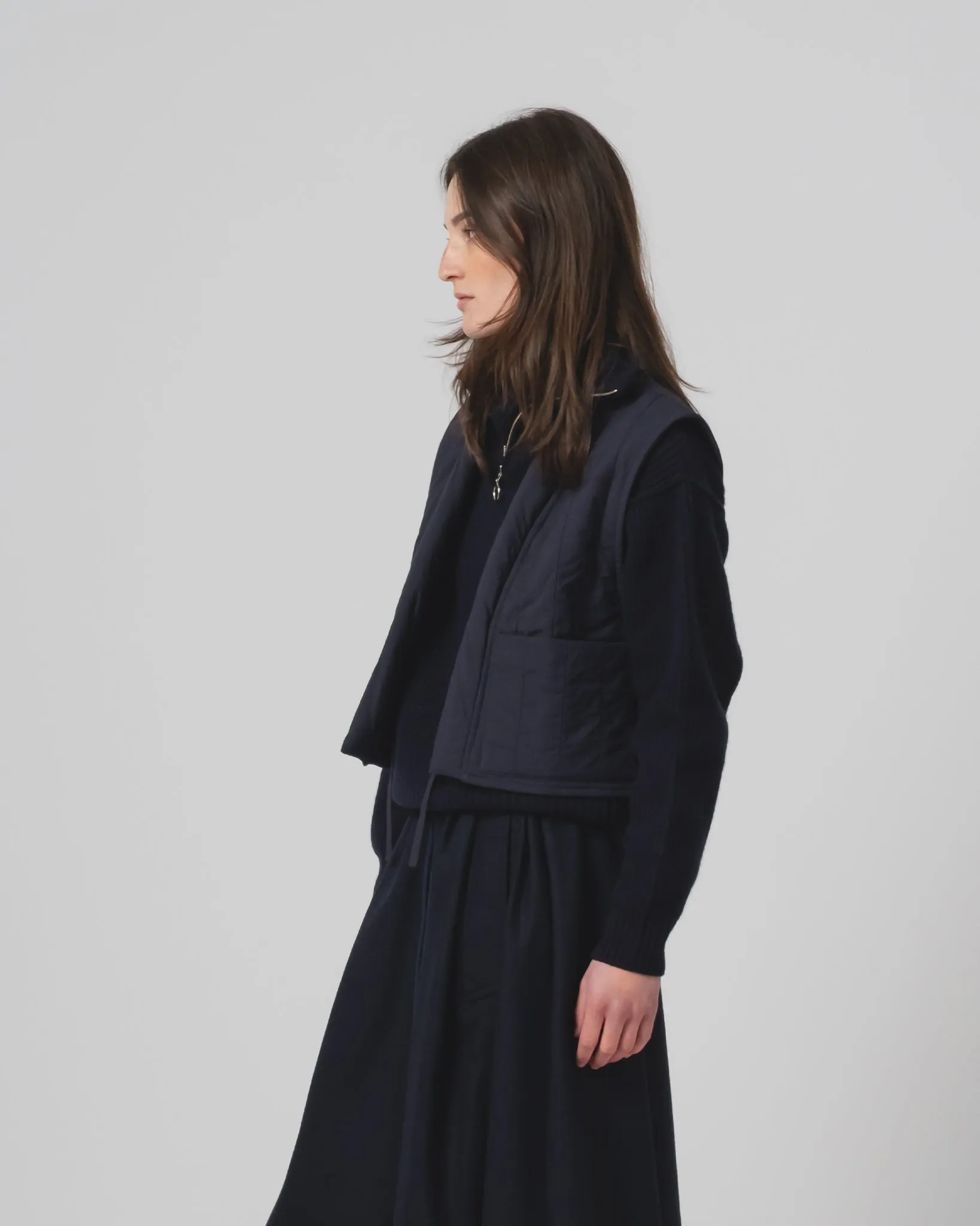 Slim Fit Styles G.o.D Cork Vest Quilted Cotton Inkt