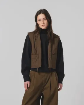 Quick Dry Performance G.o.D Cork Vest Quilted Cotton Java Brown