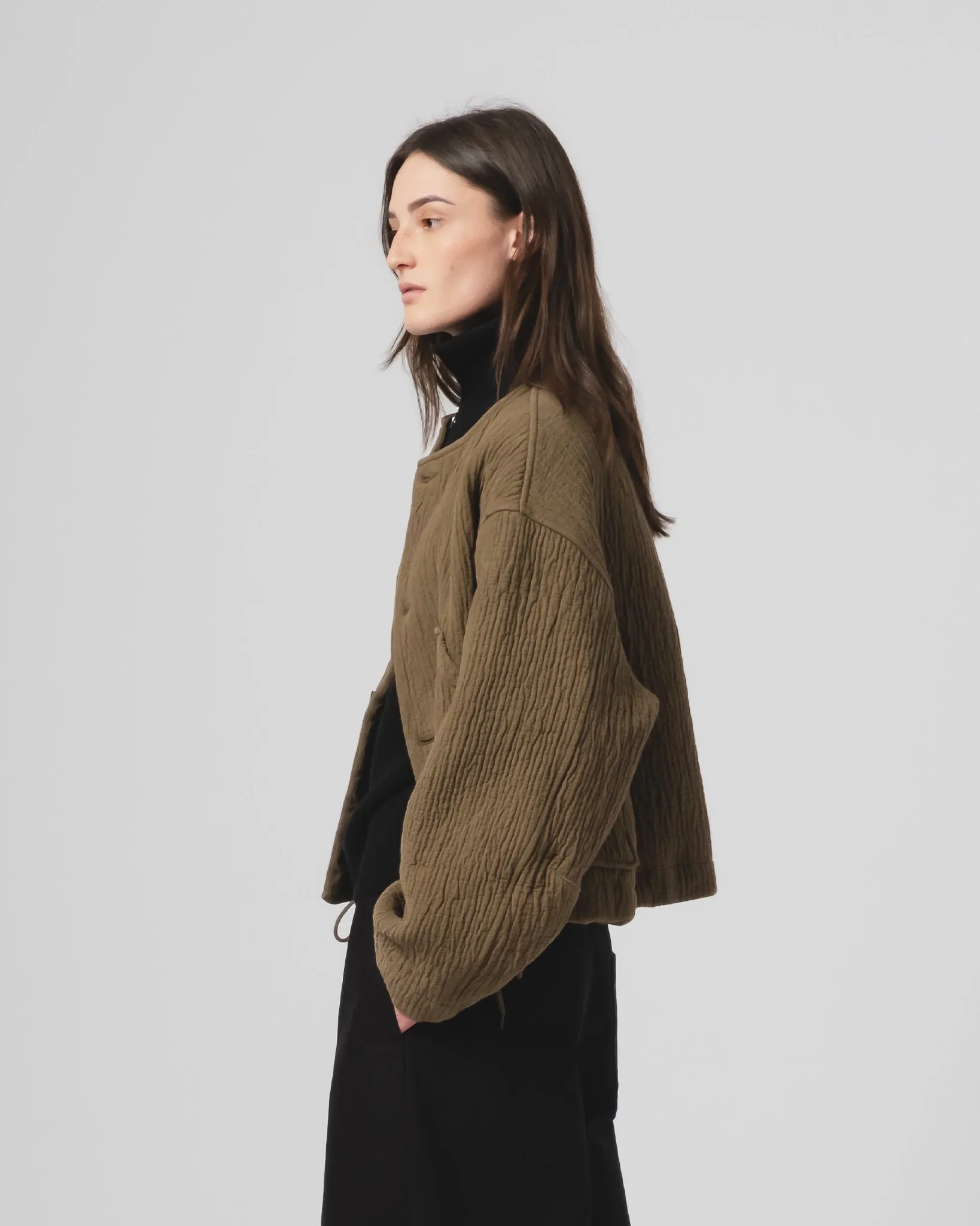 G.o.D Nuclear Jacket F Jord Jacquard Fossil Green NonBulkyLayering