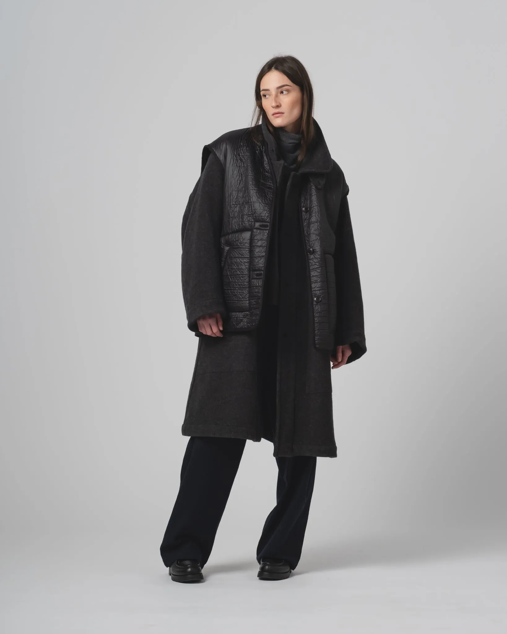 Houndstooth Print G.o.D Ridge Vest Piumino Nylon Black