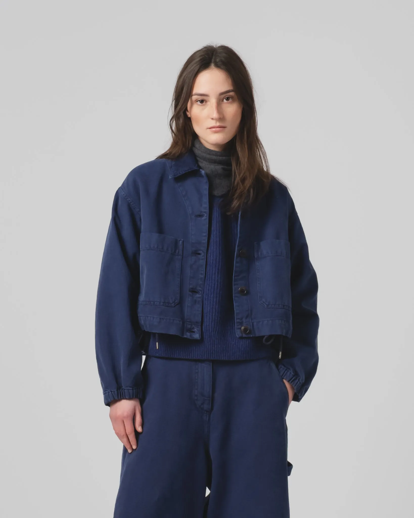 Zippered Pockets Reinforced Zippers G.o.D Woopsie Jacket Canvas Indigo Blue