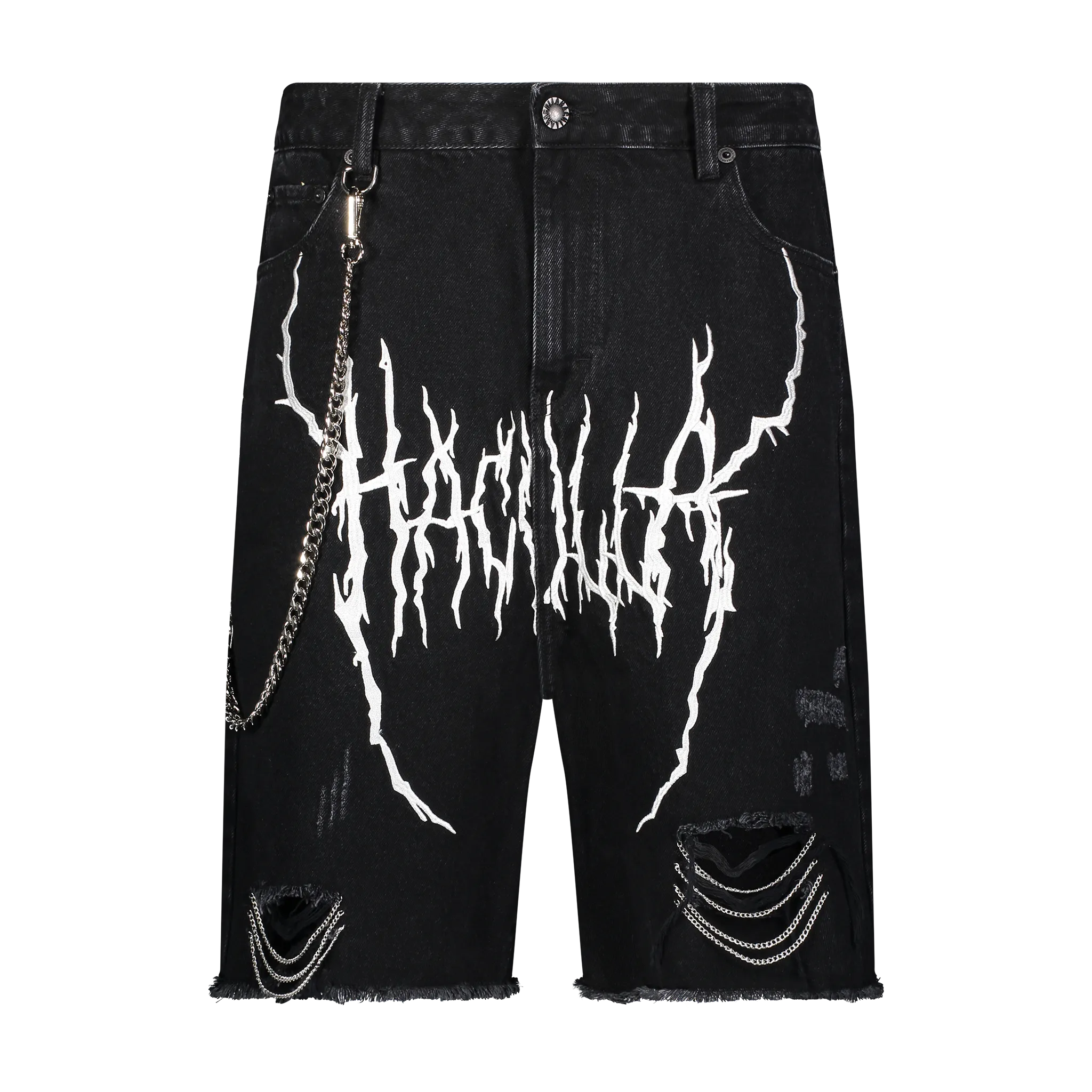 DEMON JEAN SHORT BLACK Basic Stretch garden party wear