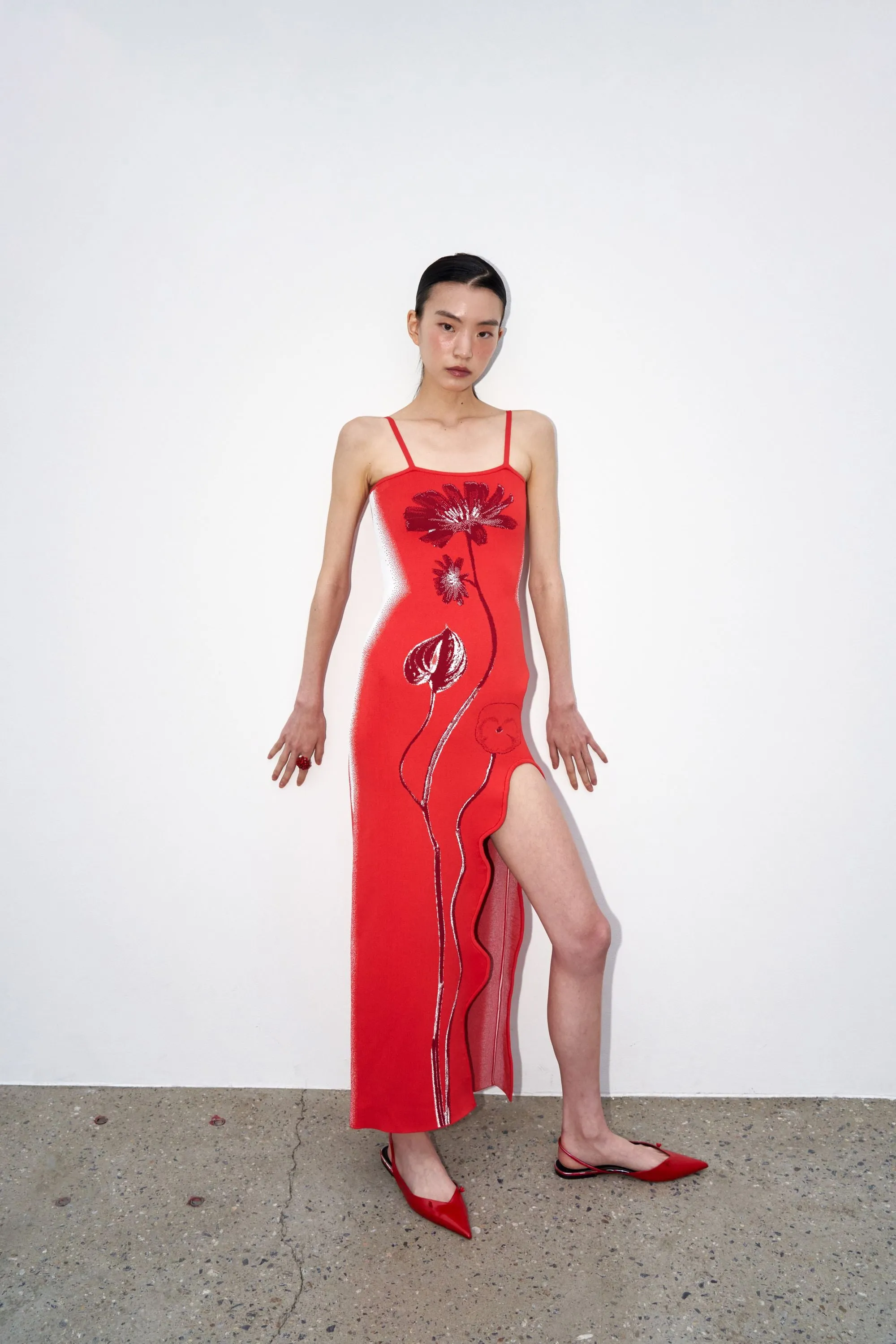 IRIS FLOWER PRINT MAXI TANK DRESS Easy Pretty Chic Layered Wear