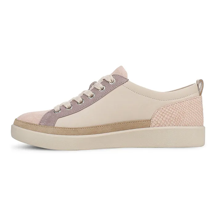 Womens Vionic Winny Lace Up Sneaker in Parchment/Cameo Rose Fit Anytime