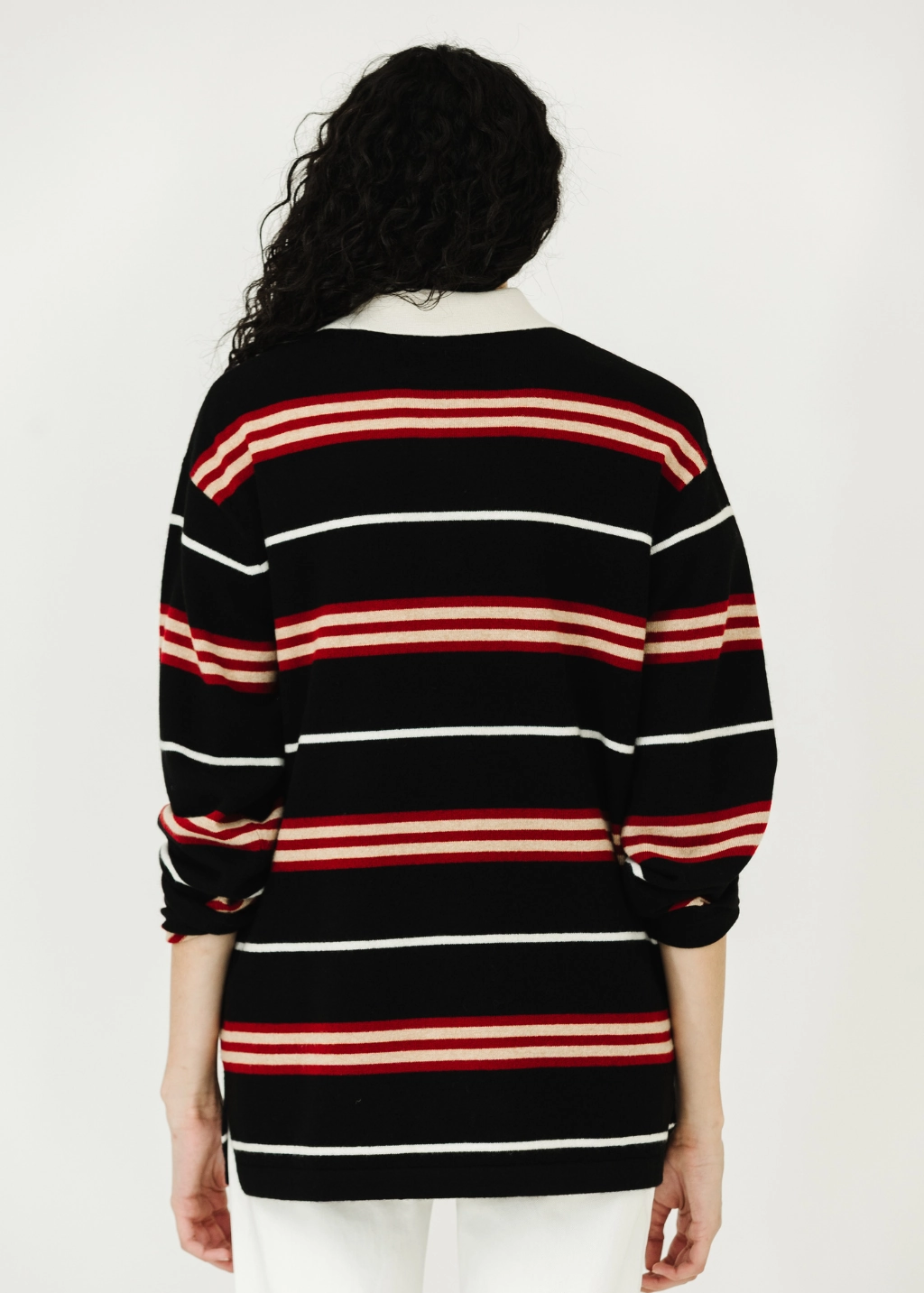 SnagFreeKnit Guest In Residence Striped Rugby in Black Combo