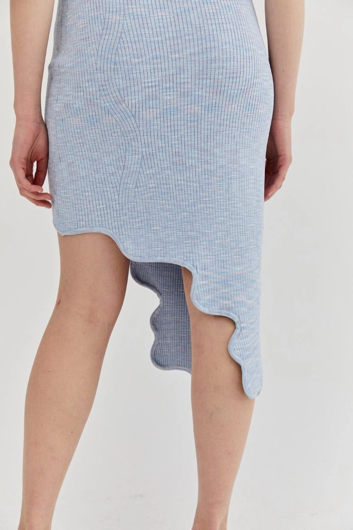 Smooth Line Hannah Silky Asymmetric Wavy Dress