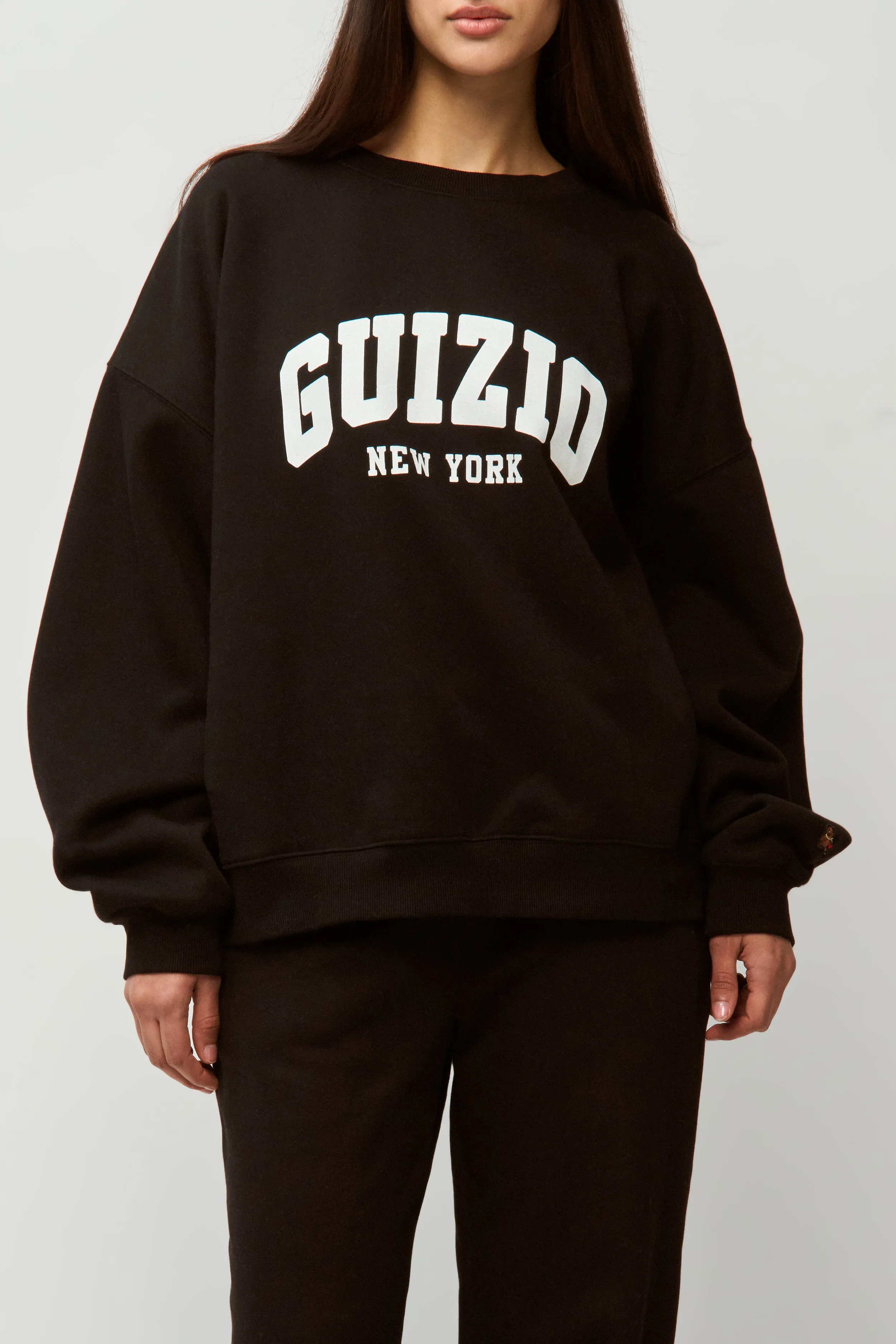 Seasonal piece elastic waistband Guizio Fleece Crewneck