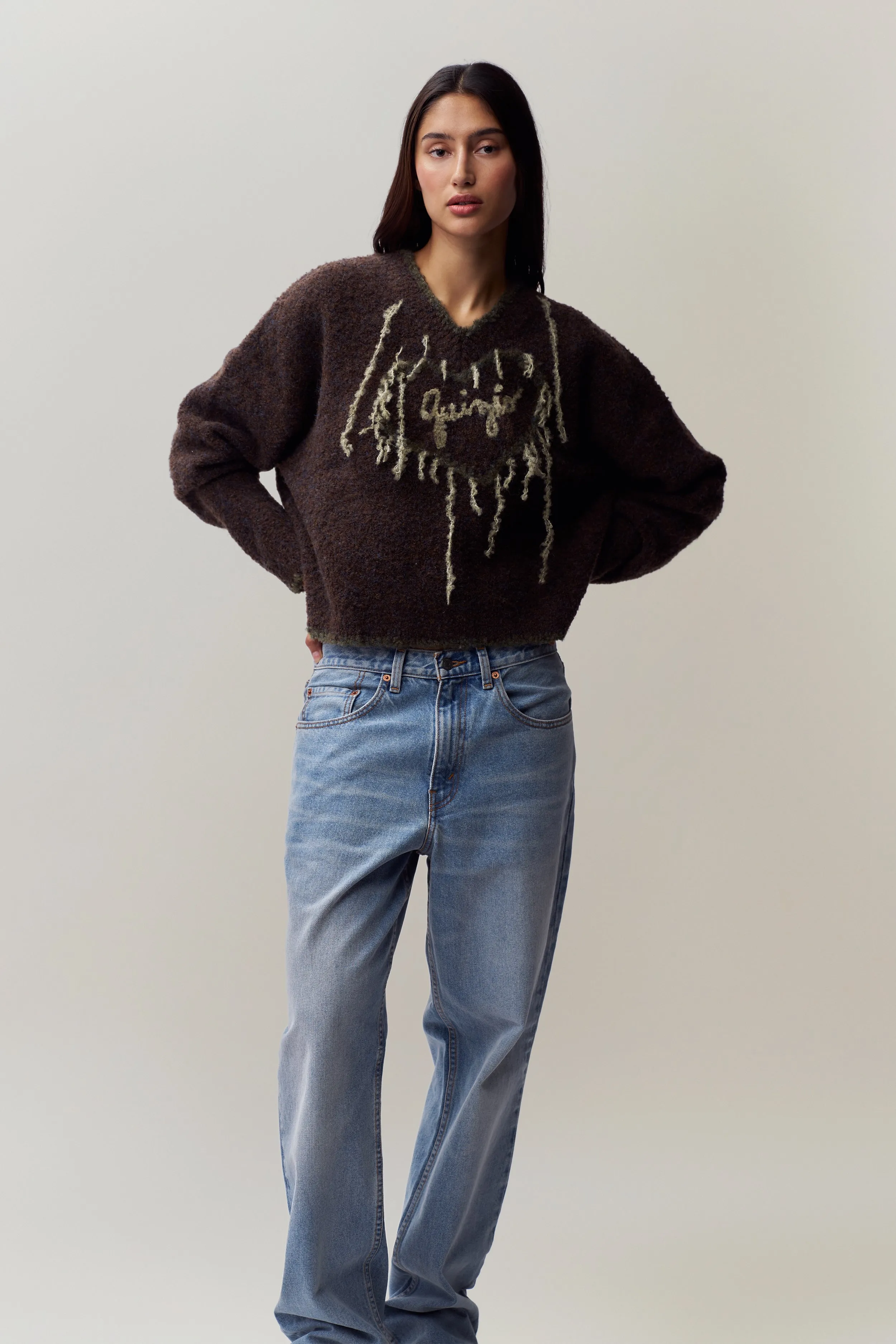 All Day Comfort Design Soft Touch Texture Guizio Heart Sweater