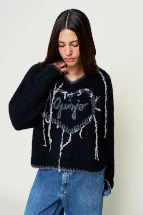 Guizio Heart Wool Sweater Natural Fiber Blend Quick Dry Performance