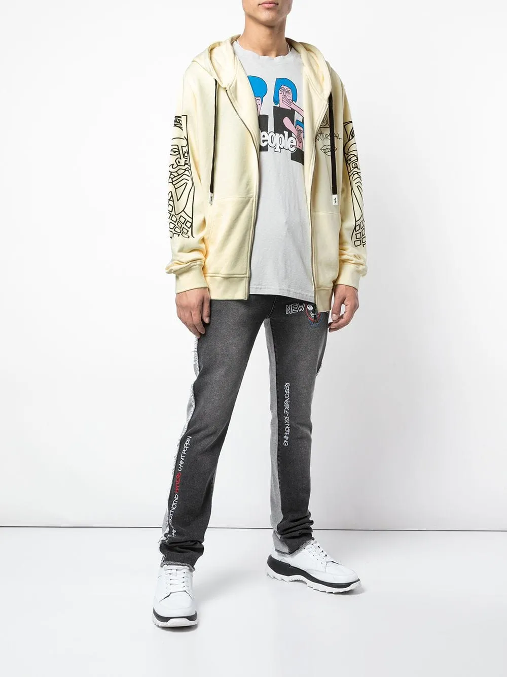 GUY AND HIS GUY ZIP-UP HOODIE Triple Stitched Seams No Bunching