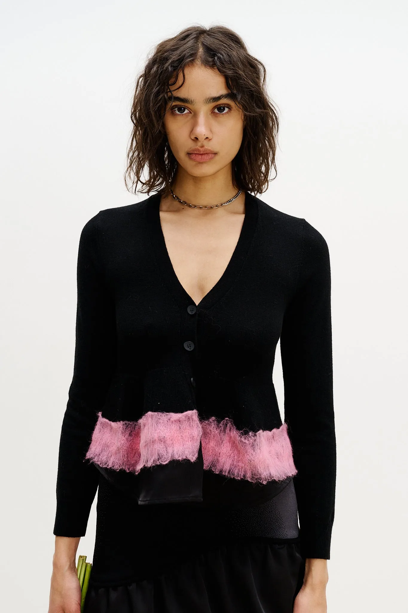 GWENDA NEEDLE PUNCH CARDIGAN Flex Fit Shoulder Construction Reflective details