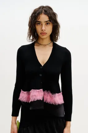 GWENDA NEEDLE PUNCH CARDIGAN Flex Fit Shoulder Construction Reflective details