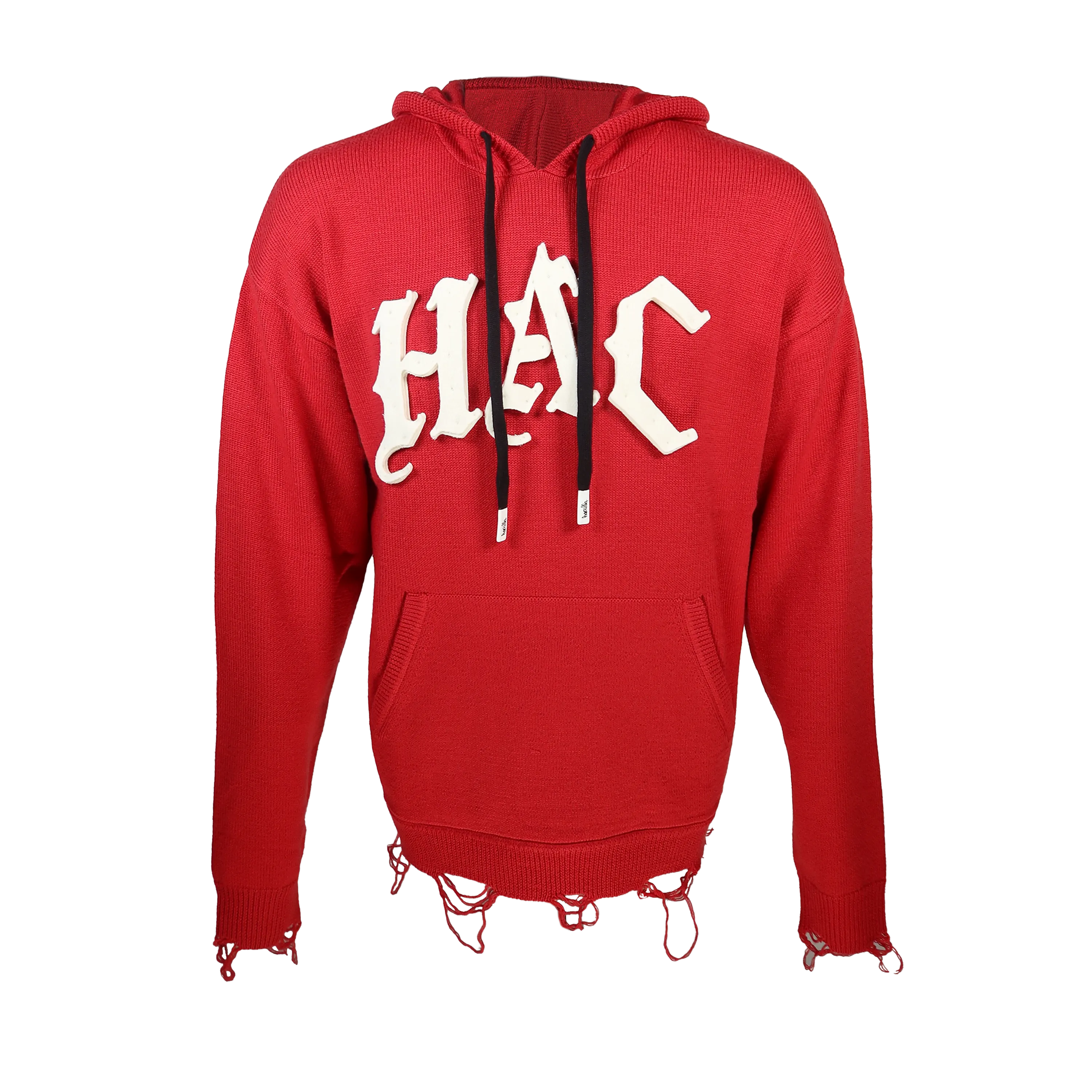 HAC DISTRESSED SWEATER HOODIE Perfectly Cozy Relaxed Stretch