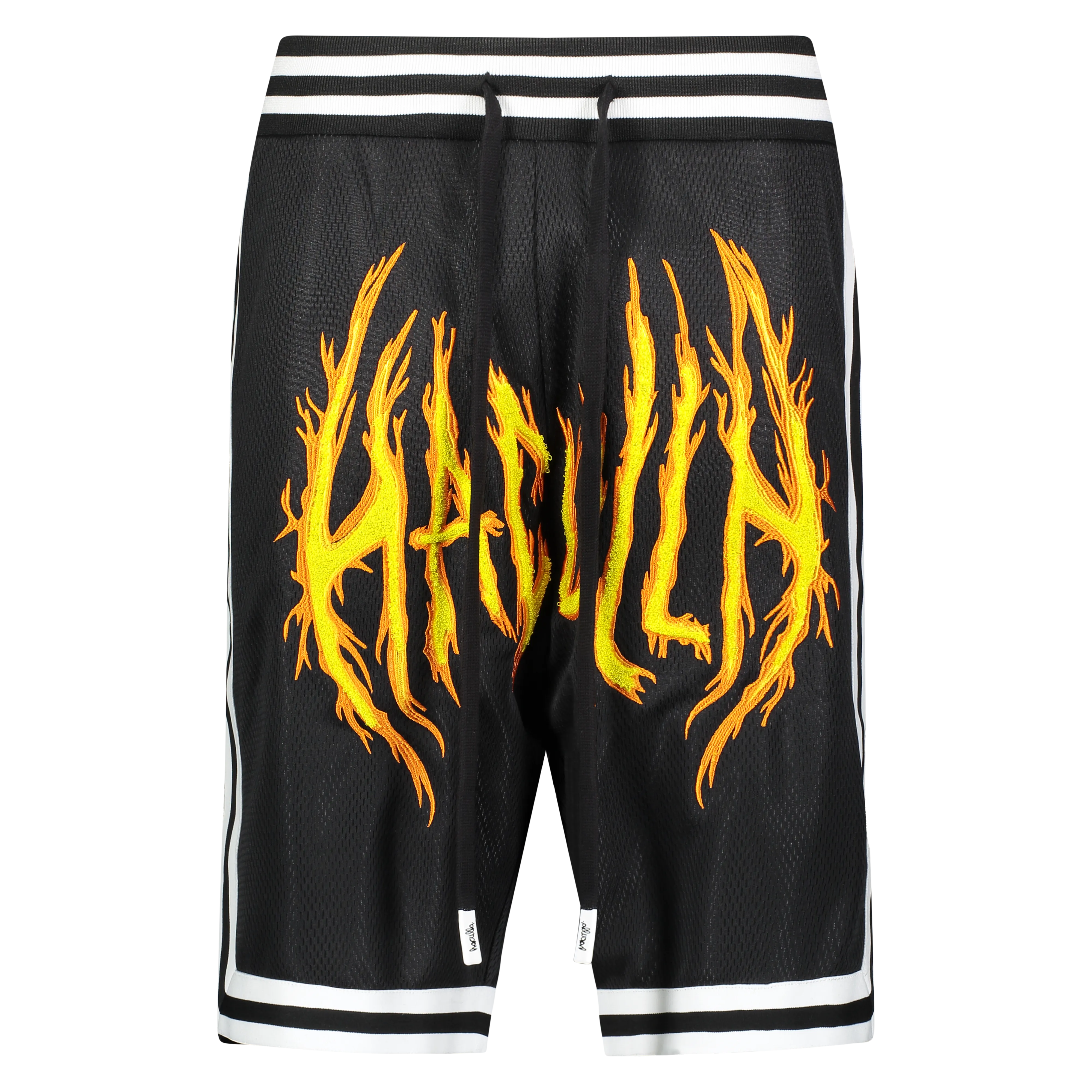 HAC ON FIRE BASKETBALL SHORT BLACK FoldableDesign Durable Hem Finishing