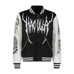HAC SOULS VARSITY JACKET BLACK/OFF WHITE Reflective Safety Trim Compact Packability