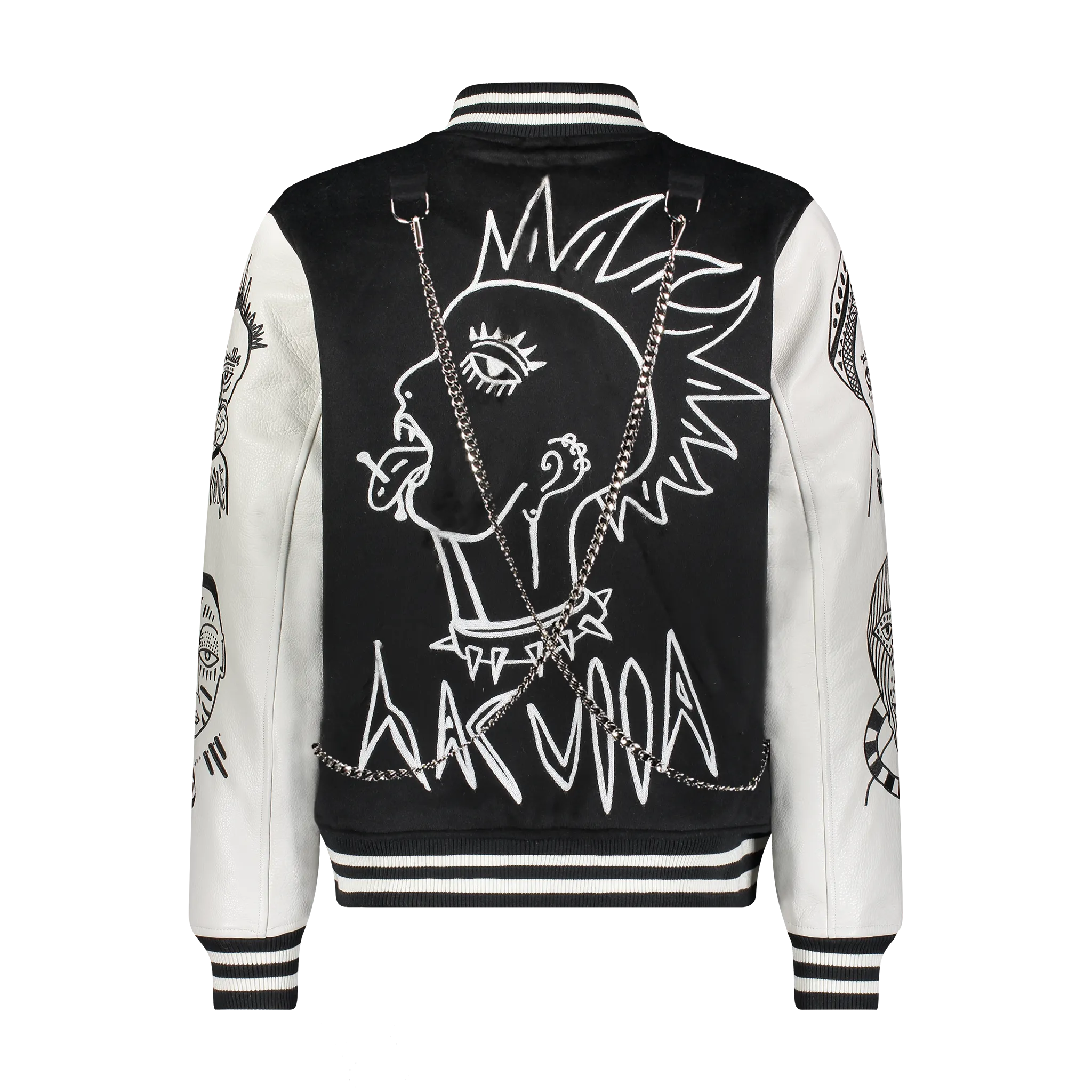 HAC SOULS VARSITY JACKET BLACK/OFF WHITE UV Block