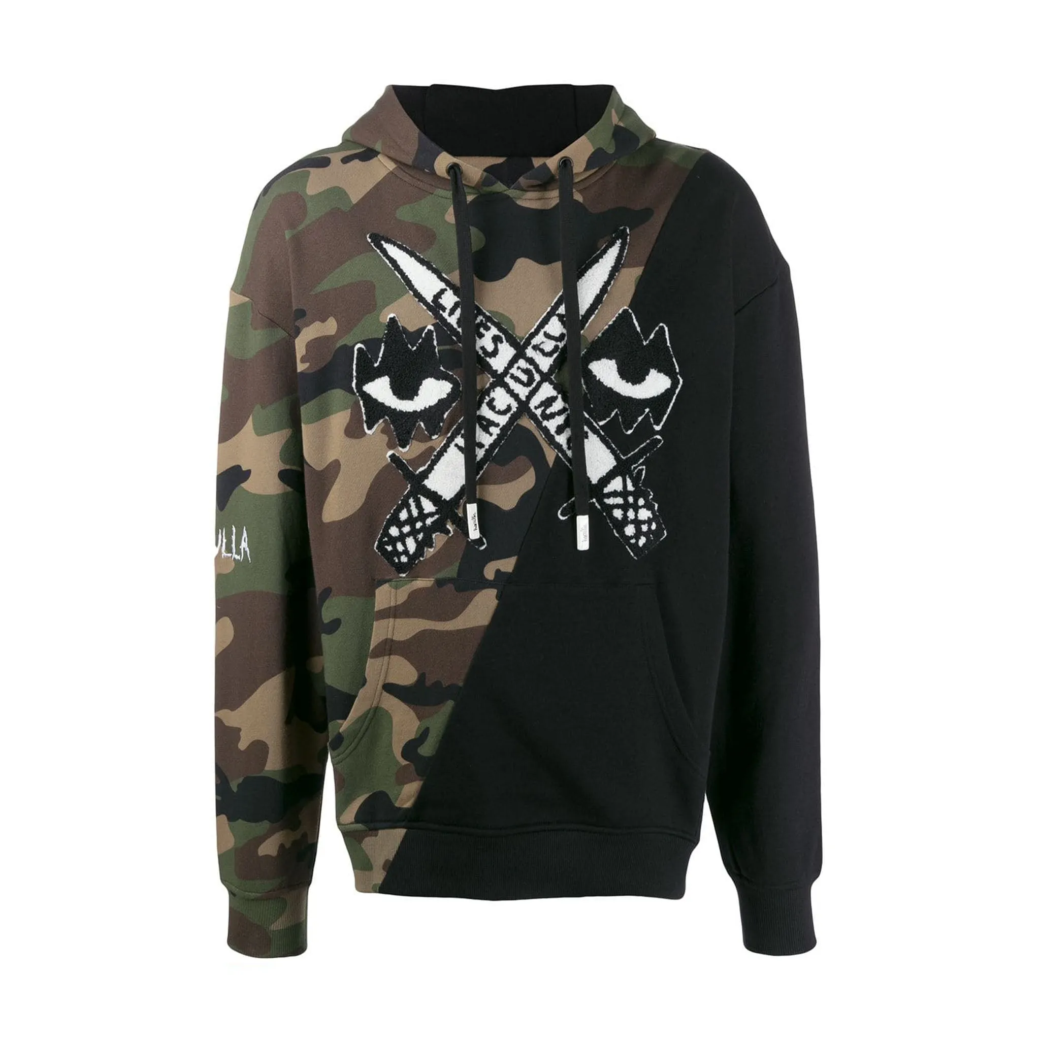 Stretchable Cuffs HACULLA LIVES DIAGONAL DROP SHOULDER HOODIE