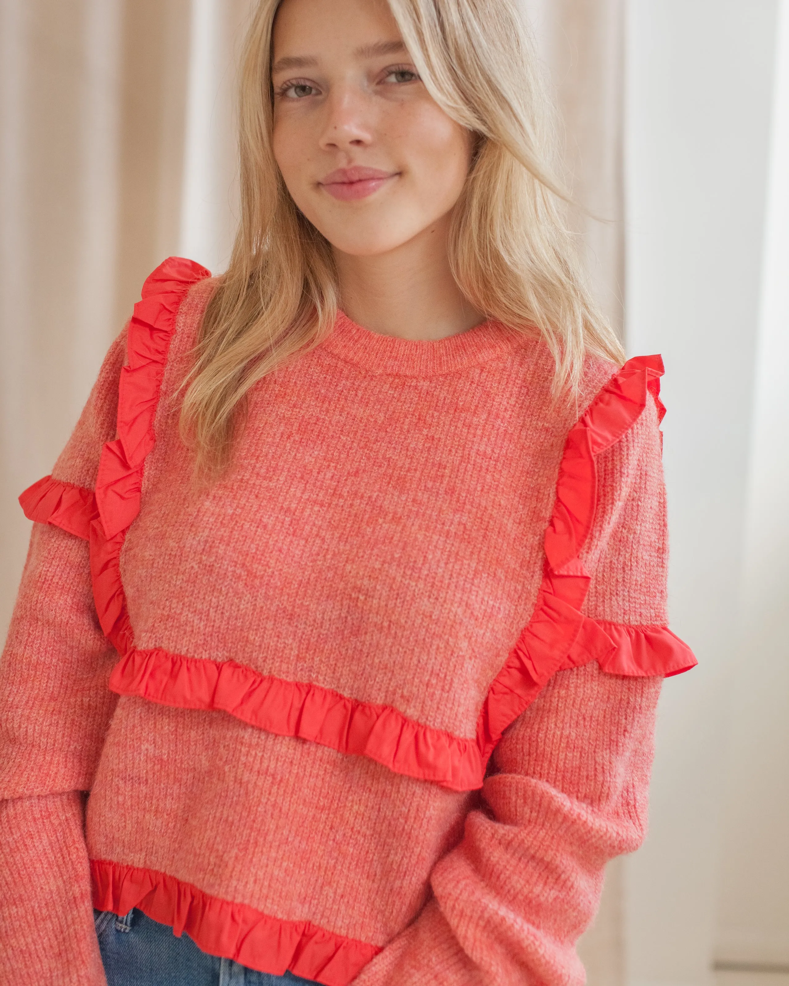 Fashionable Layering Hallie Ruffle Sweater