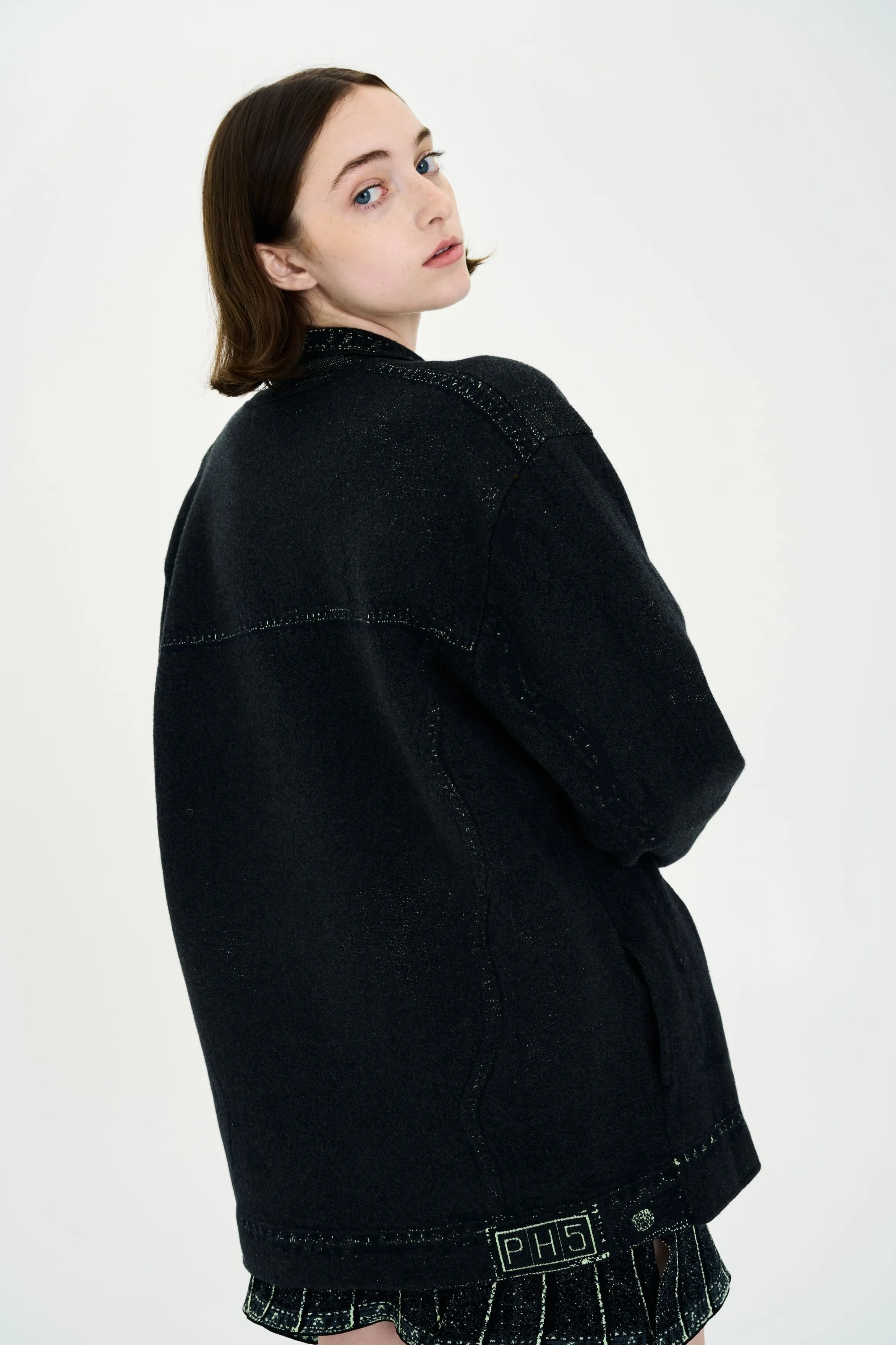 HANA DENIM PRINT OVERSIZED JACKET LightweightInsulation