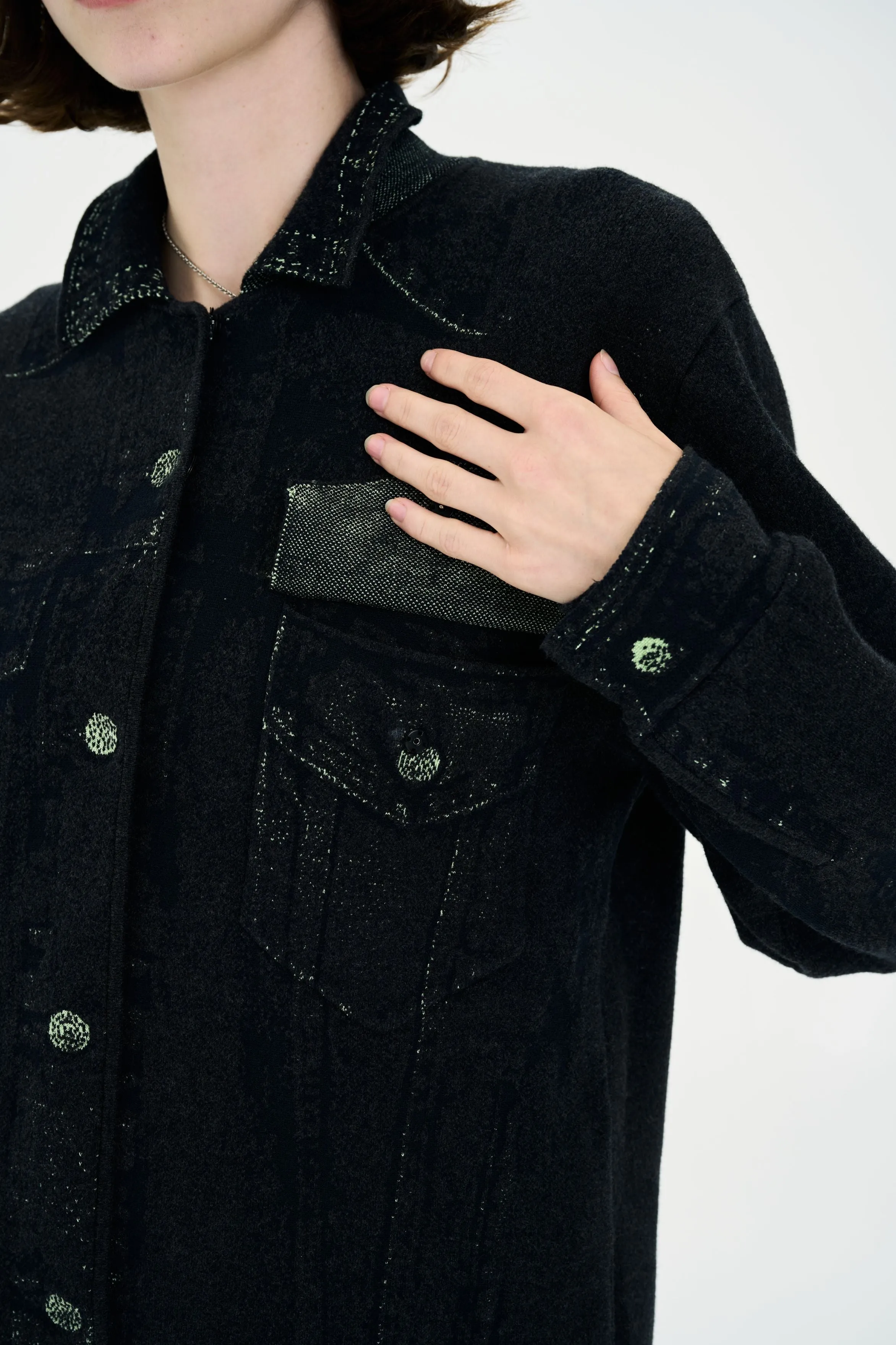 Light Protection HANA DENIM PRINT OVERSIZED JACKET