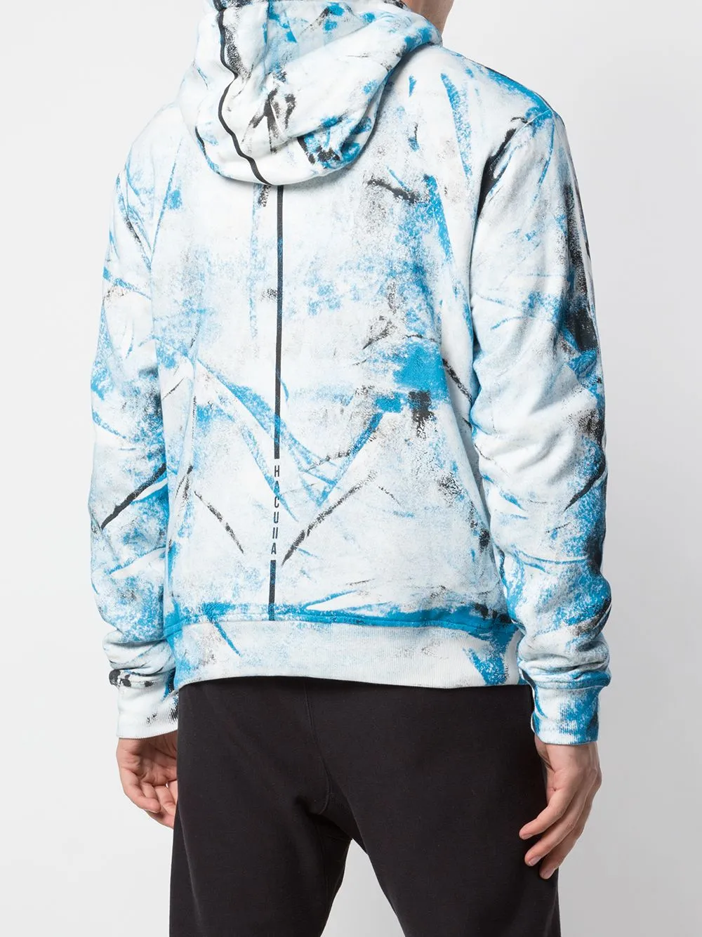 Wombat like HAND PAINTED HOODIE BLACK/BLUE
