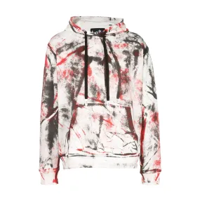 Premium Cotton Blend Active Outfit HAND PAINTED HOODIE BLACK/RED