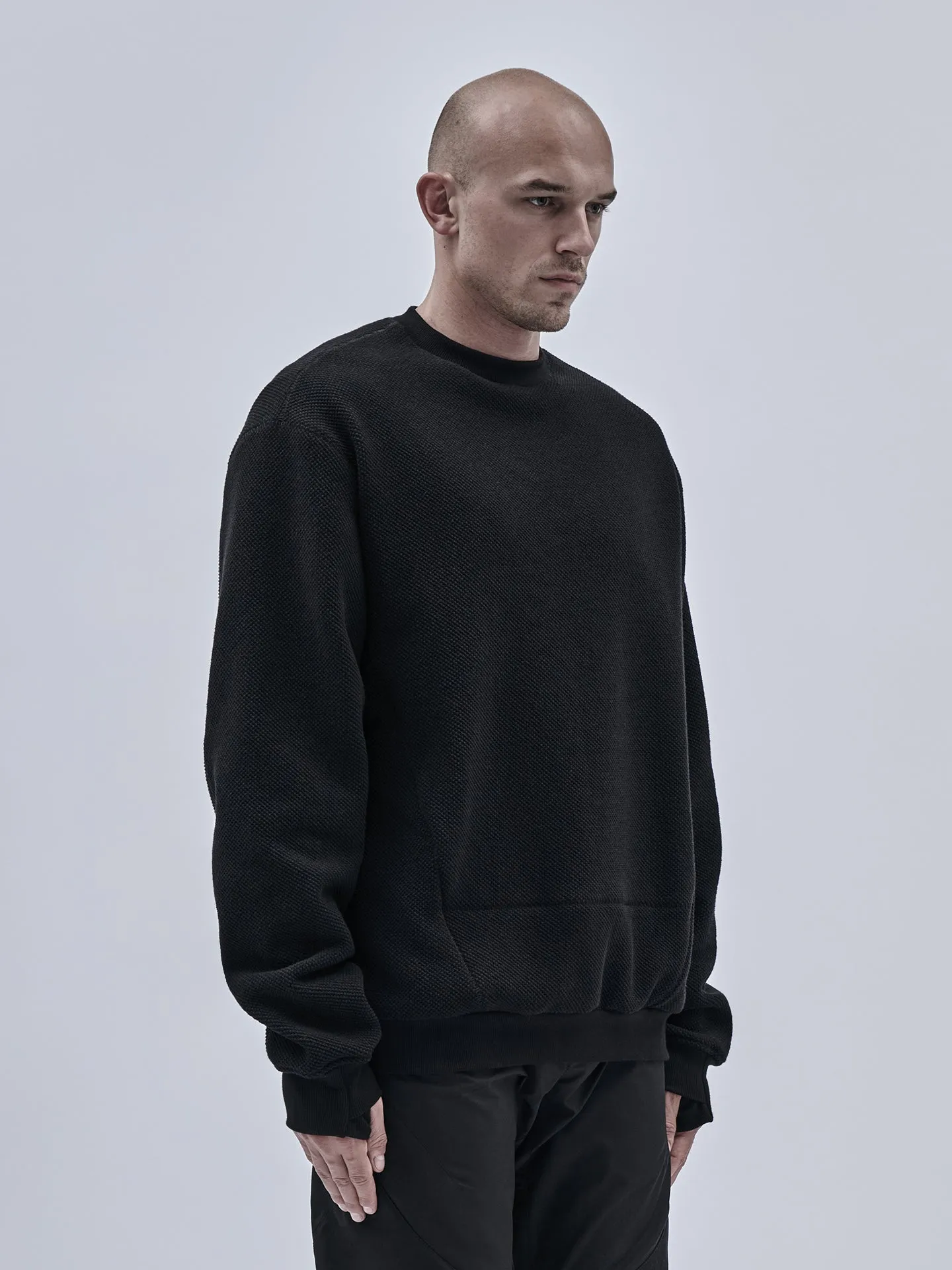 Cold Layer harria crewneck textured cotton jersey