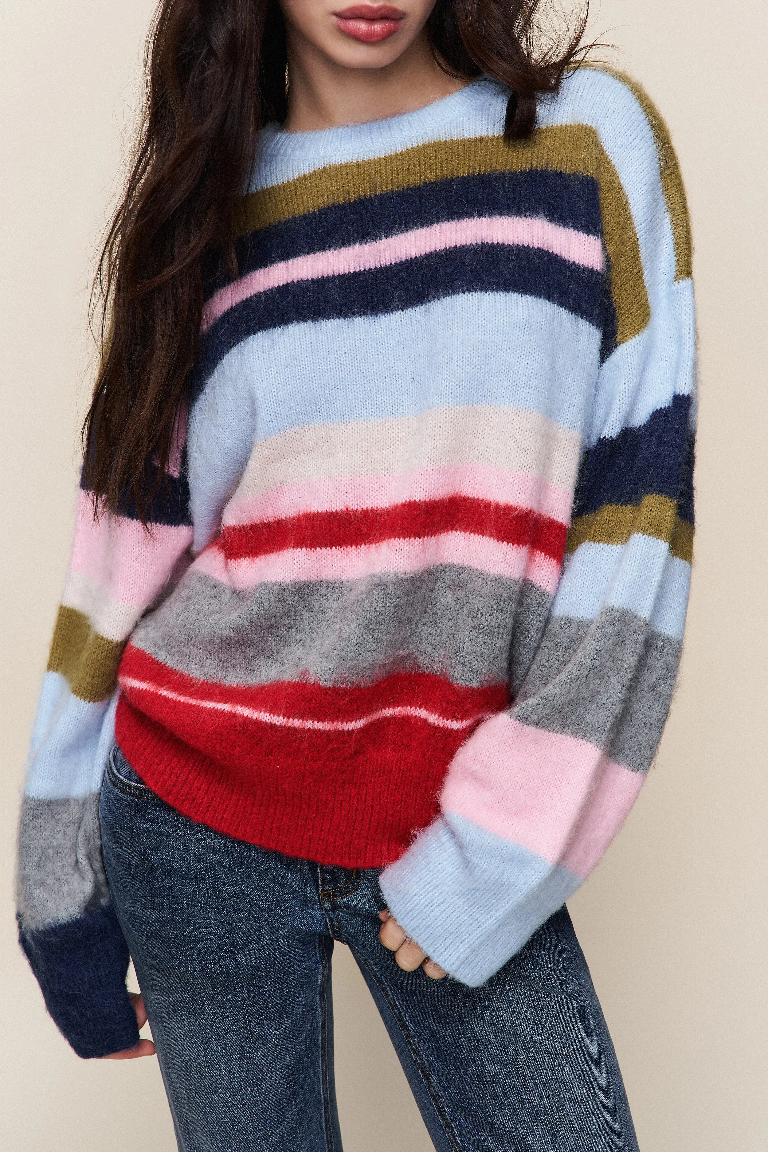 All Day Wear Hawley Oversized Stripe Wool Jumper
