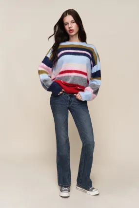 Garment Dyed Finish Hawley Oversized Stripe Wool Jumper