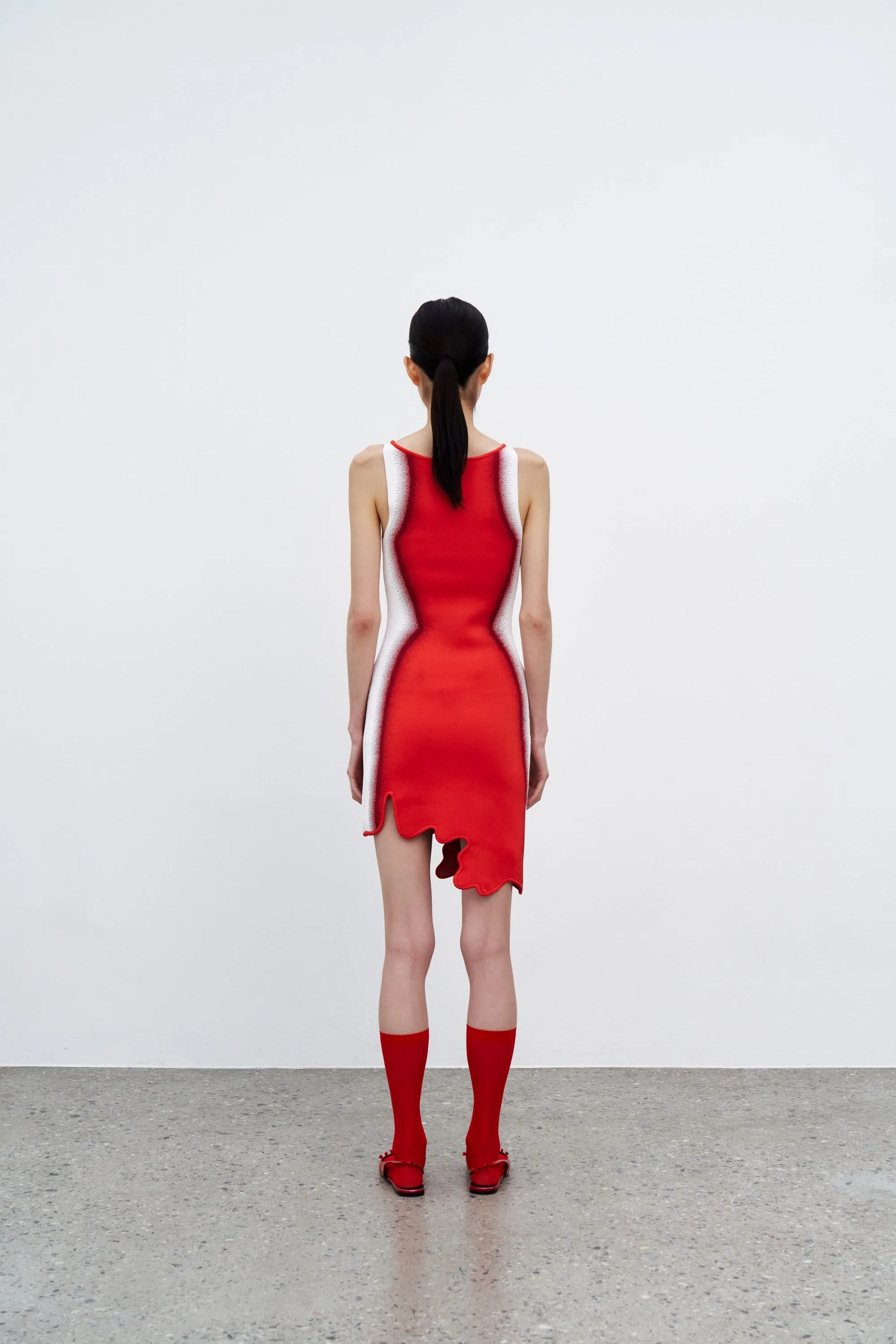 HAZEL GRADIENT PRINT MINI DRESS Crisp Texture