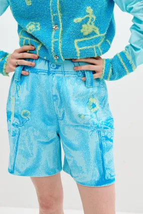 HEATHER FAKE CARGO SHORTS Odor Control Fabric Fashionable Look