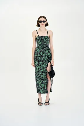 HEATHER SEQUINS PRINT MAXI TANK DRESS Lounge Style Casual-Look