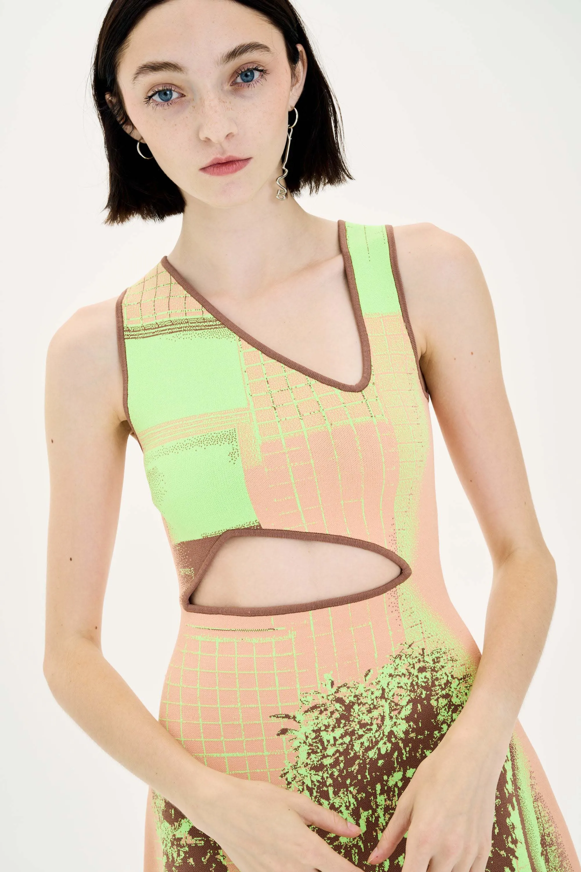 HIBISCUS WINDOW PRINT A-LINE TANK DRESS Trendy Vibes