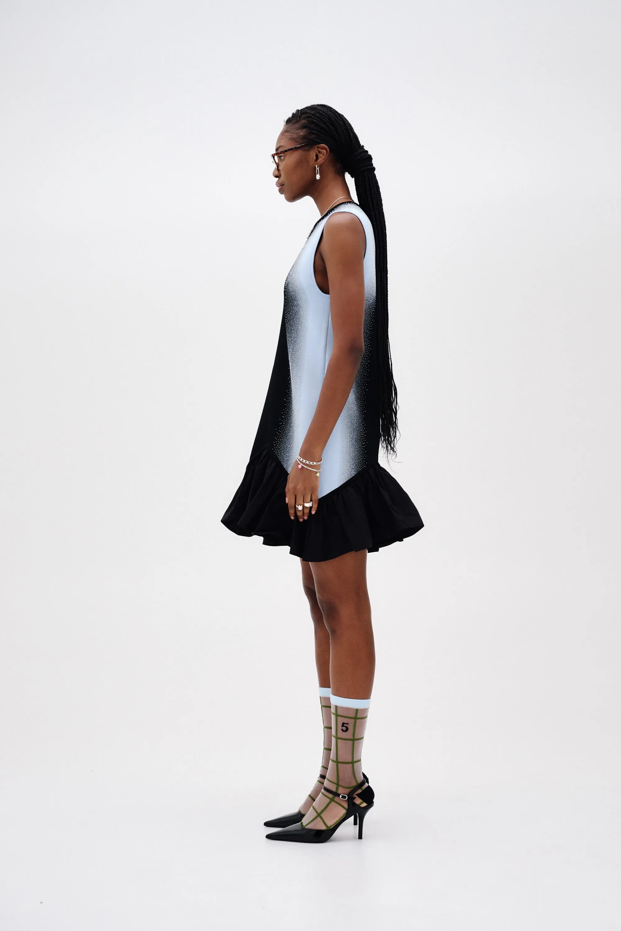 High Cut MOCHI MIXED MEDIA TANK DRESS