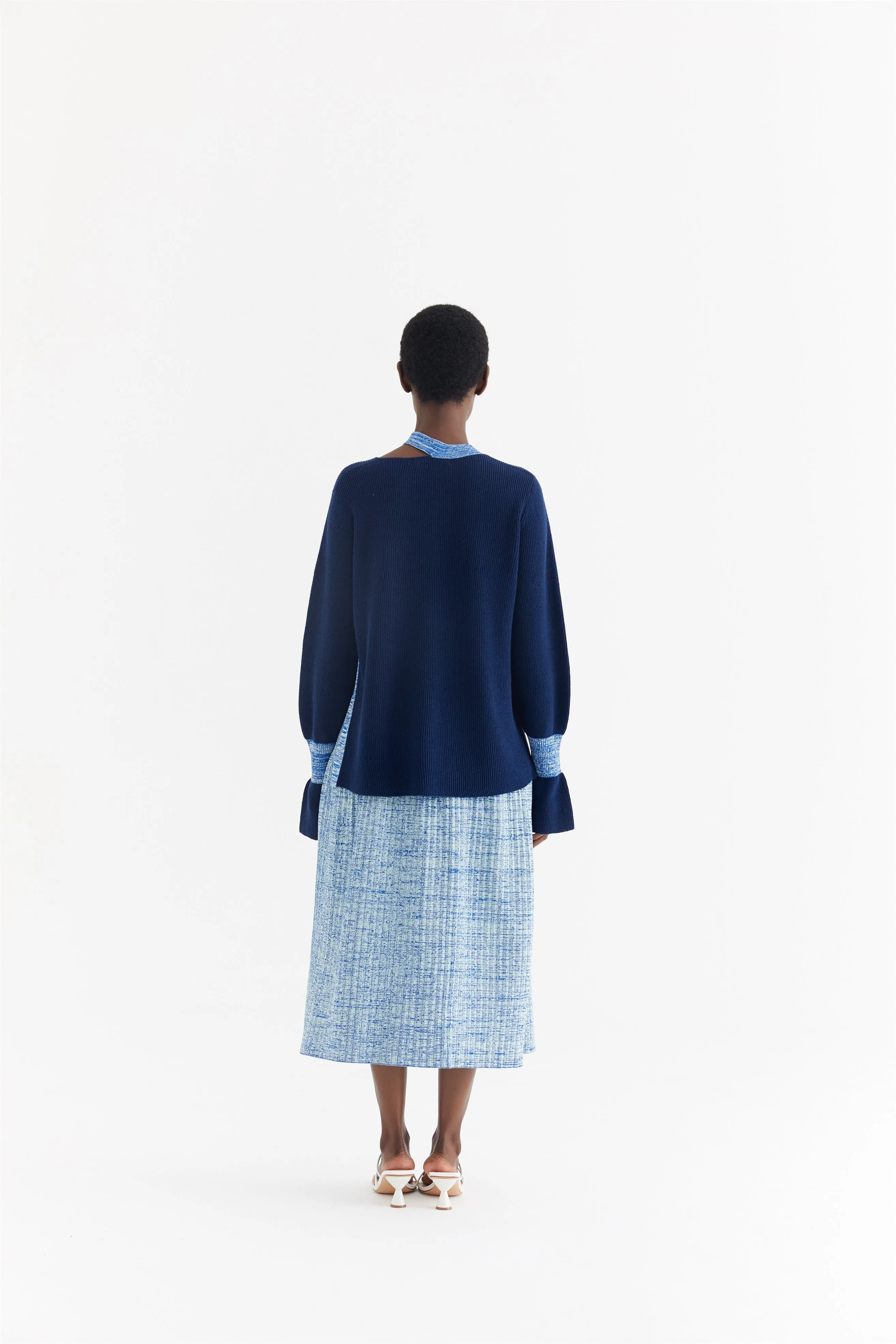 Customizable length Wrinkle resistant fabric HIRAM PLEATED MAXI SKIRT