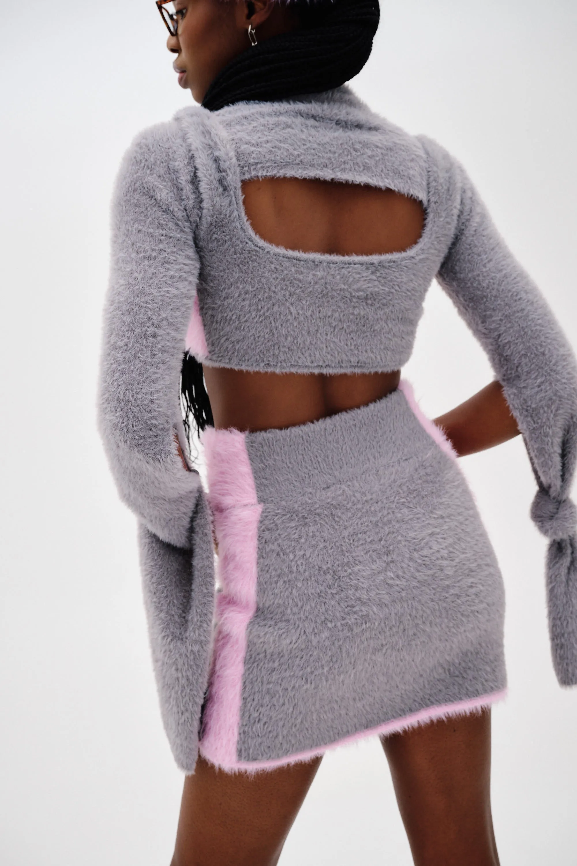 USHER FAUX FUR WAVY MINI SKIRT Relaxed fit wear