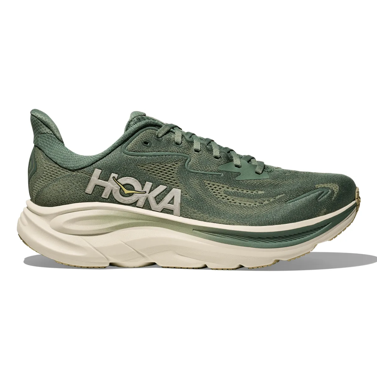 Compression Resistant Collar Off-Road Ready Hoka One One Men's Clifton 10 Fern/Truffle Salt