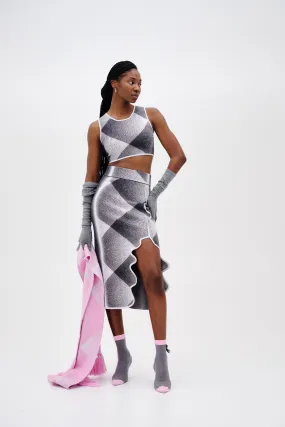 Sport Layer HOLLY MIDI PLAID SKIRT