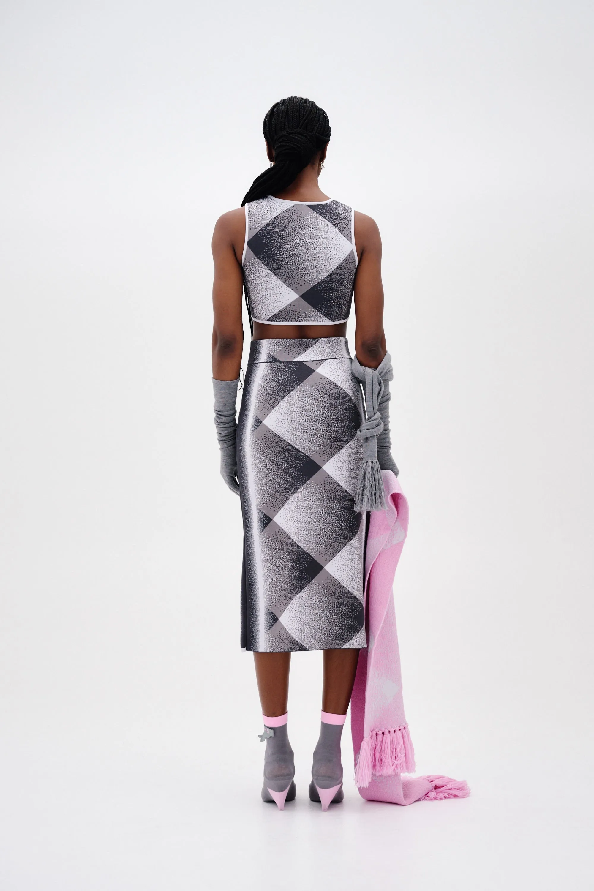 Bonded Seam Technology Casual Performance HOLLY MIDI PLAID SKIRT