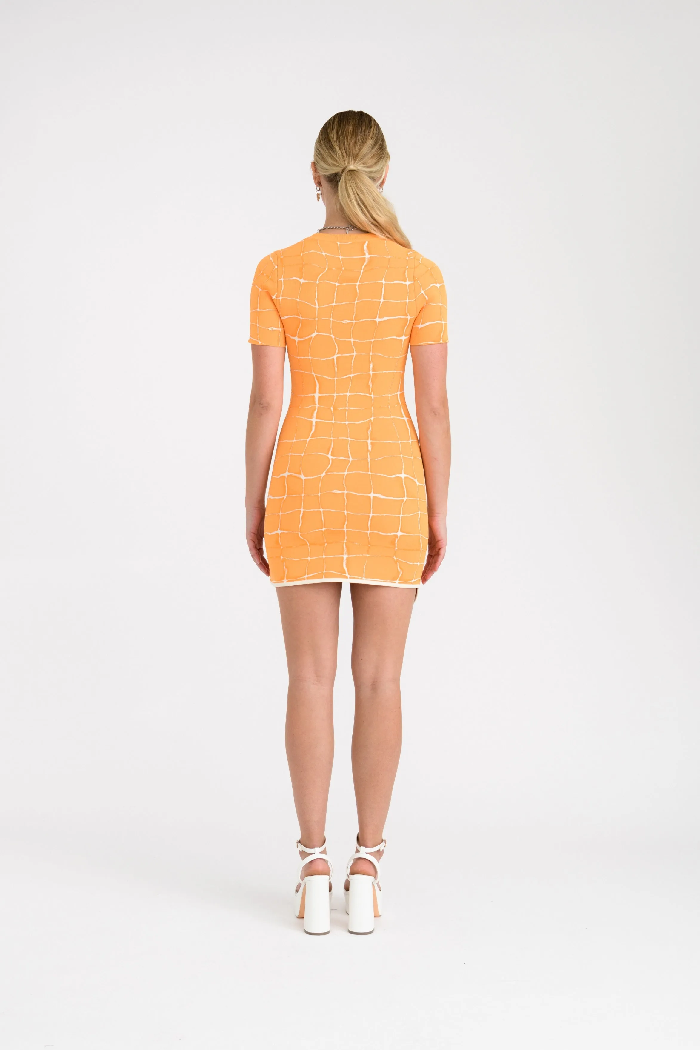 Urban Touch Semi Fit DEXTER AQUA SHORT SLEEVE MINI DRESS