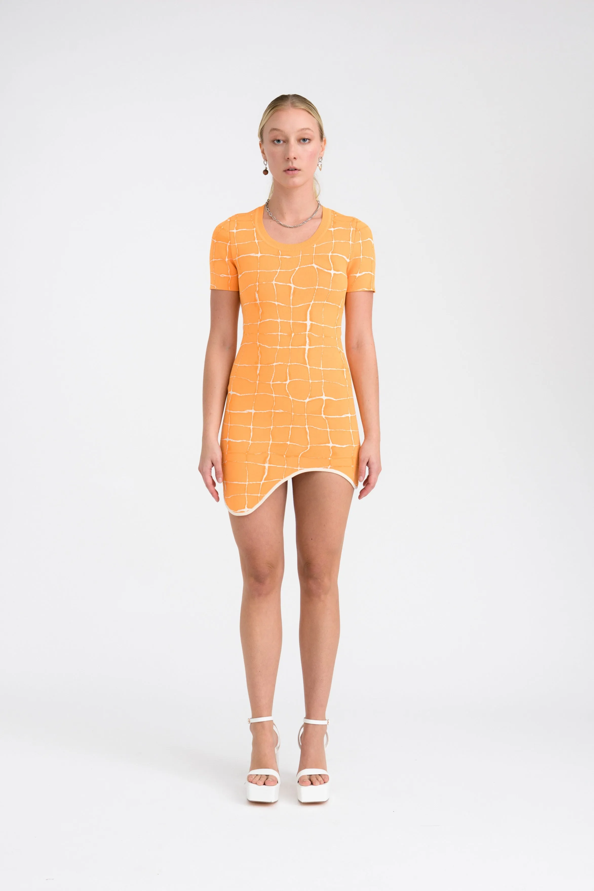 DEXTER AQUA SHORT SLEEVE MINI DRESS Happy Scent