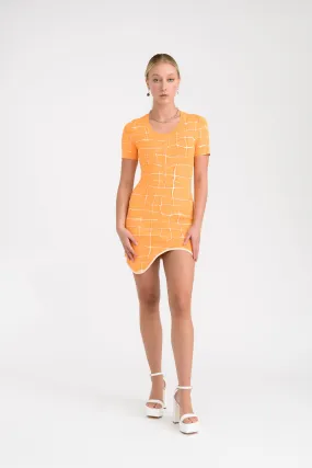 DEXTER AQUA SHORT SLEEVE MINI DRESS Fitted Base