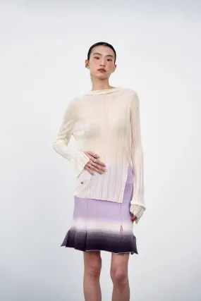 INDIGO SHEER TANK LONG SLEEVE PULLOVER Sheer Overlay Material EcoFriendlyTexture