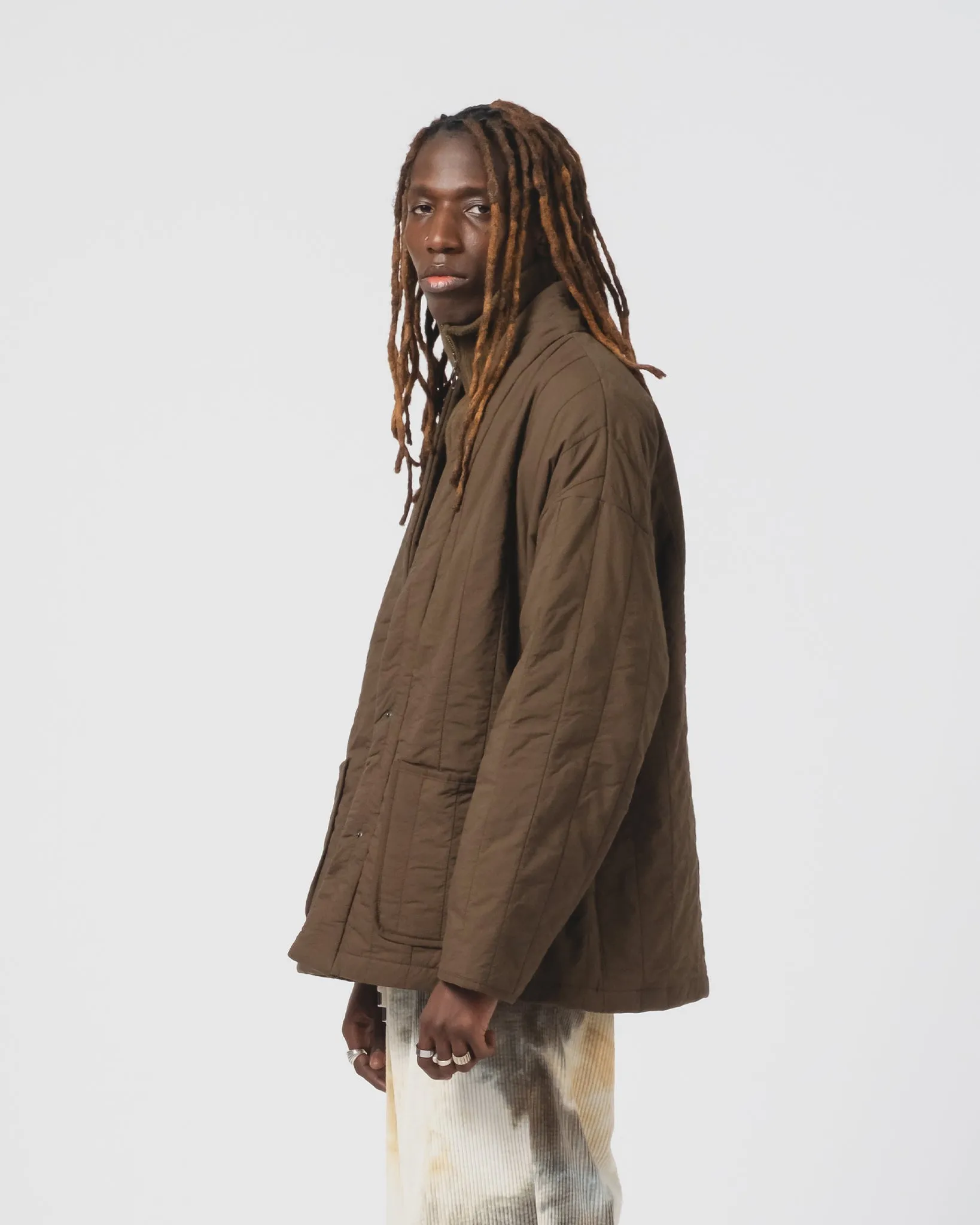 Edo Jacket Quilted Cotton Java Brown Heat Reflective Tech