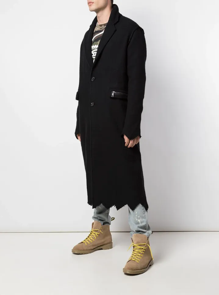 HACULLA DRACULLA COAT BLACK wrinkle free finish Double Stitch Seams