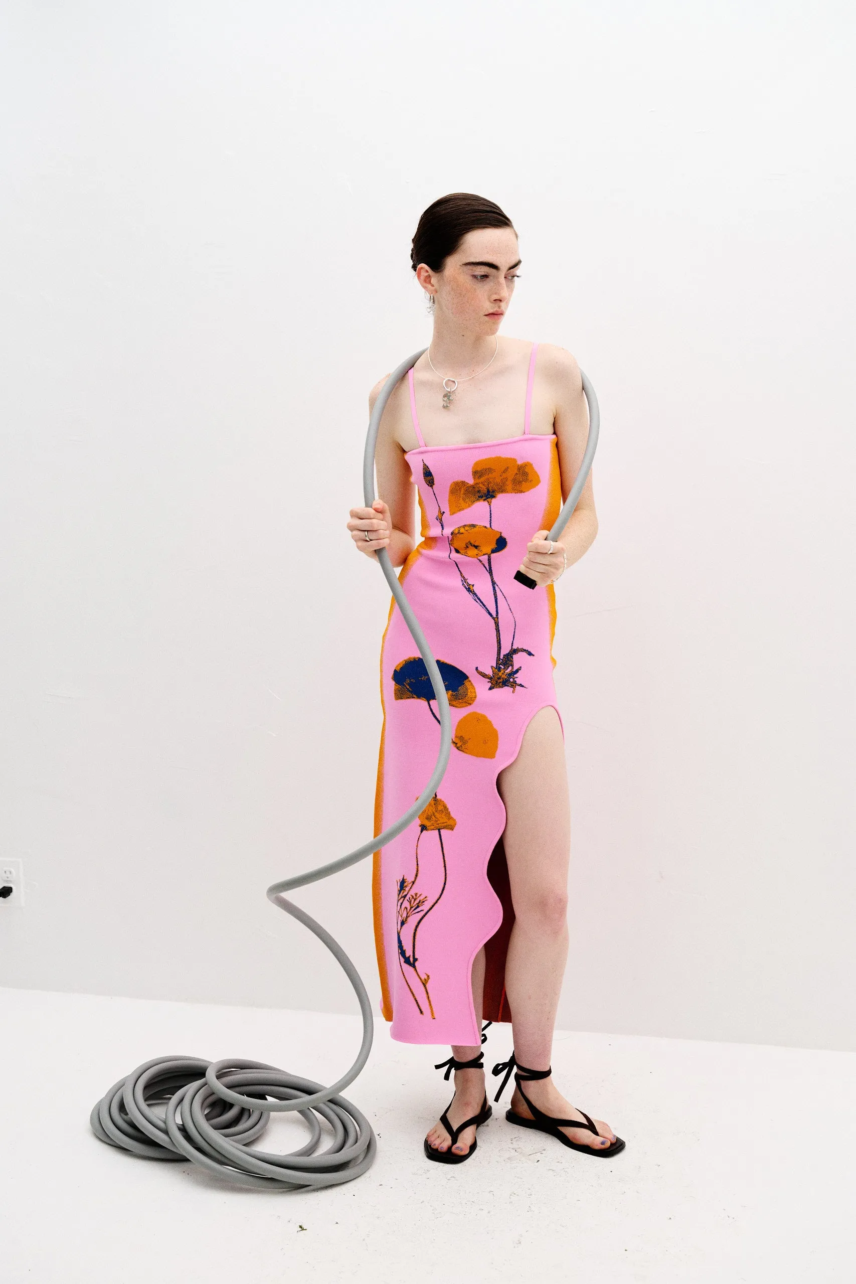 IRIS FLOWER PRINT MAXI TANK DRESS Grace Color Formal Occasion